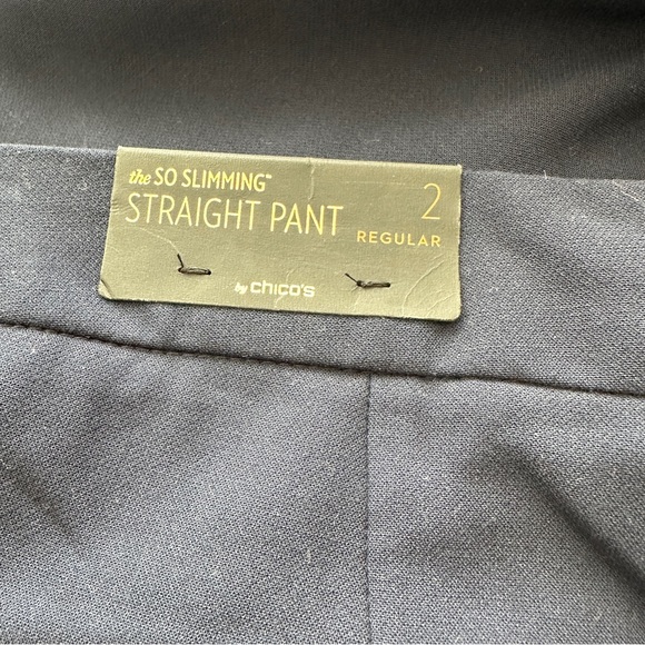 NWT Chicos the so slimming manhattan straight pants navy pull on size 2 - Picture 7 of 8
